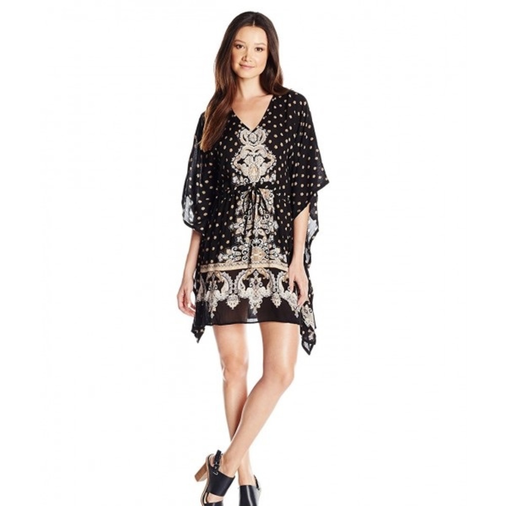 Black Printed Kaftan Dress